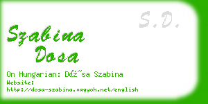 szabina dosa business card